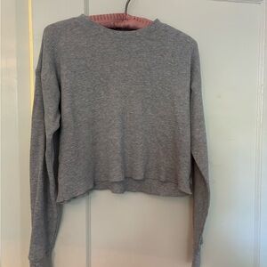 Aritzia TNA Gray Waffle Long Sleeve